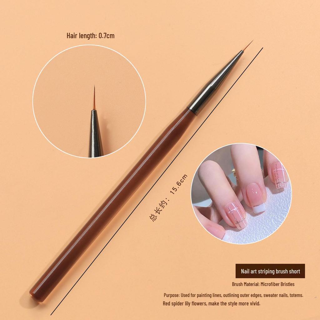Набор двухсторонних кистей для нейл-арта: Акриловая подставка для ручек, ручки для линейного рисунка и градиента