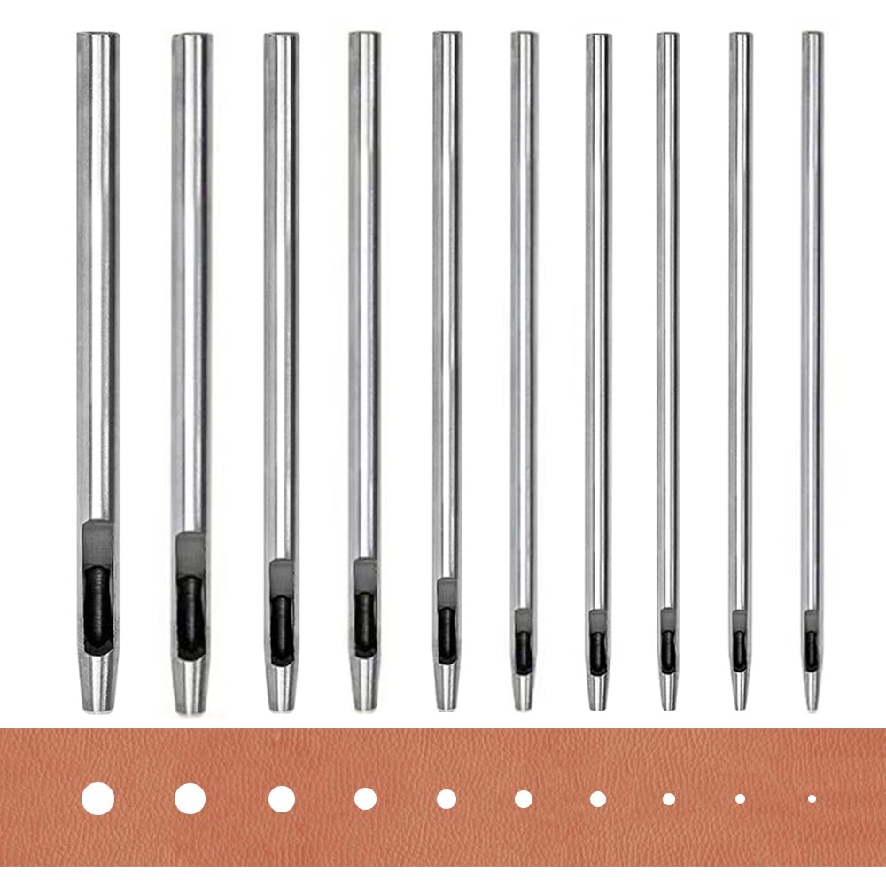 UrbanPulse Hole Punch Set for for DIY Leather Products and DIY Leatherwork, Steel, Hollow, Round, Crafts.