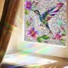 Holiday Sticker Colored Glass Hummingbirds And Flowers Artistic Gorgeous Home Wall Stickers Art DIY Home Wall Decoration Gifts