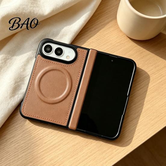 Magnetic Ring Protective Shell Case for IPhone 18, Faux Leather Phone Cover with Hinge Precise Fit Protection, Full Body Shockproof 18 Fold Protection