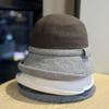 New Hat Women's Autumn and Winter Warm Fisherman Hat British Curled Top Hat Middle Aged and Elderly Mothers Slim Basin Hat