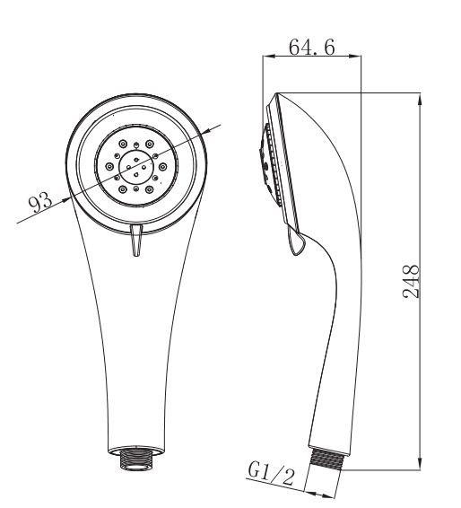 Multi Function Plastic Rainfall Hand Shower Head 5 Setting ABS Handheld Bath Shower Head