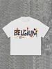 New Pure Cotton T-shirts with Creative Printed "Belgium" Patterns for Summer Beach Trips for Both Men and Women