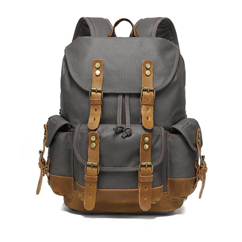 Backpack Men's and Women's Backpacks Outdoor Sports Travel Bag Waxed Canvas Waterproof Travel Computer Bag