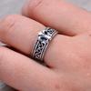 New  Vintage Fashion  Crusader Flower Anchor Couple Resizable Rings for Women Men Gothic Punk Hip Hop Luxury Zircon Wholesale
