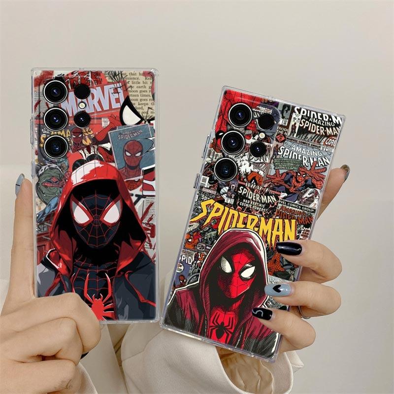 Прозрачный чехол Marvel Человек-Паук для Samsung Galaxy S26 S25 Ultra S24 S22 S26 Plus S20 S23 S21 S25 FE 5G Прозрачная накладка