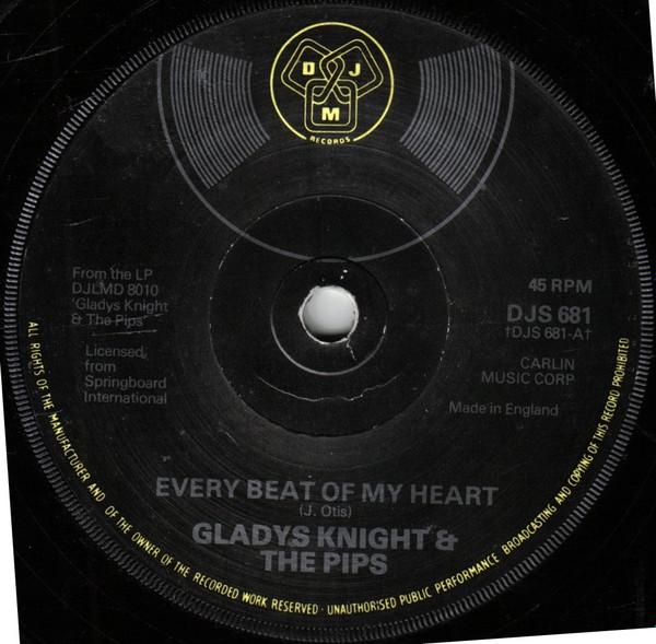 7-дюймовая пластинка GLADYS KNIGHT THE PIPS Every Beat Of My Heart DJS681 DJM Records 1976 Великобритания Soul Funk Б/у