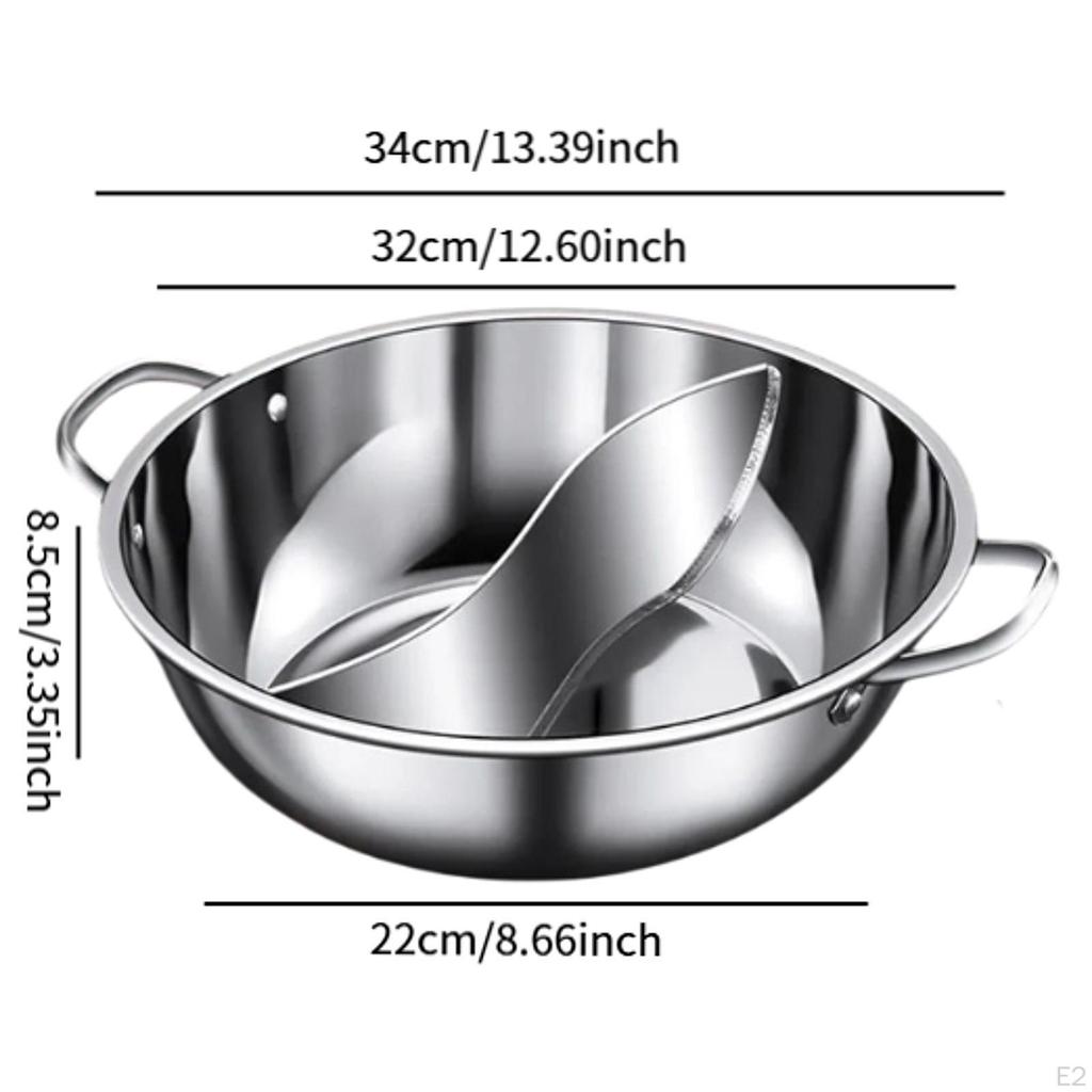 Китайский горшок для шабу с двумя вкусами, набор из нержавеющей стали для дома, вечеринки