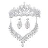 Модные комплекты бижутерии из кристаллов и жемчуга, комплекты украшений из страз, ожерелья, серьги, короны, диадемы, женские комплекты свадебных украшений