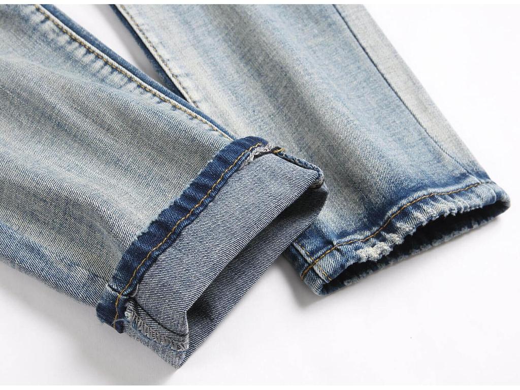 Blue Badge Embroidered Slim-Fit Men's Jeans