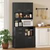 Kitchen Cabinet, Buffet with Drawer, Soft-Close Doors, 80 x 35 x 180 cm, Black