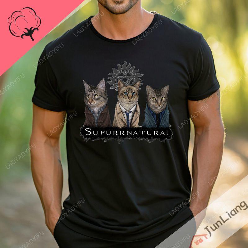 Supernatural TV Series Tshirt Carry on My Wayward Son Song Top 100 Cotton High Quality Loose Street Wear