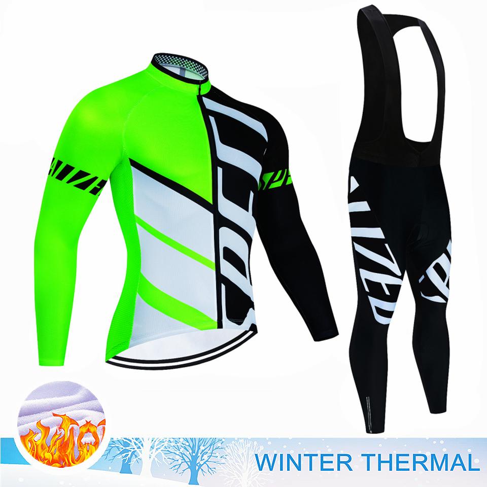 Pro Winter Thermal Fleece Велосипедные майки Комплекты с длинным рукавом Велосипедная одежда MTB Велосипедная одежда Maillot Ropa Ciclismo Велосипедный костюм