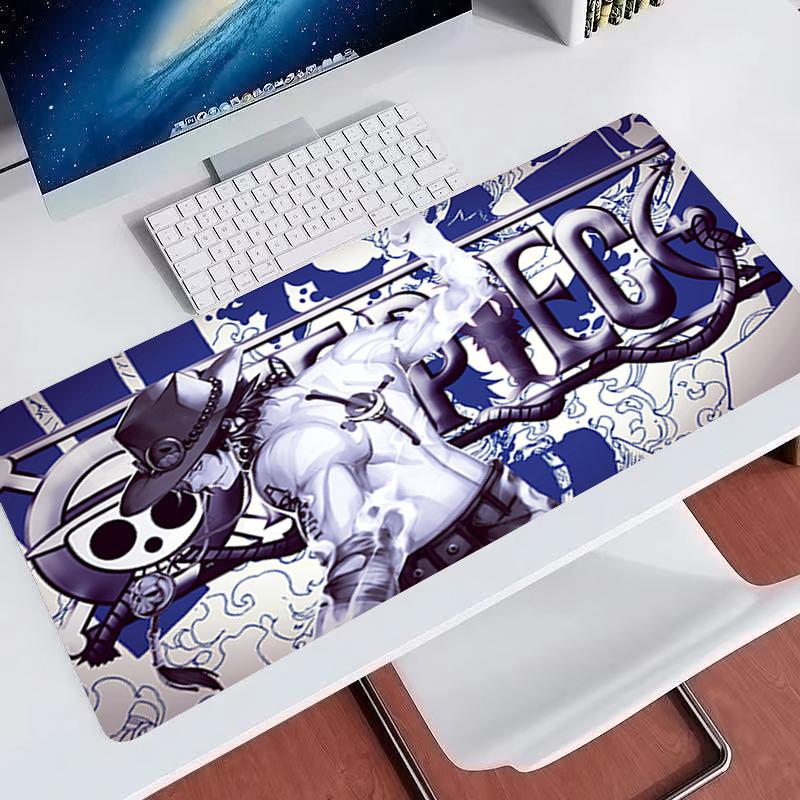 Popular Mouse Pad Gamer Keyboard Desk one piece Ace Anime Mouse Mat Laptop Gaming Accessories Large E-sports Players Mousepads