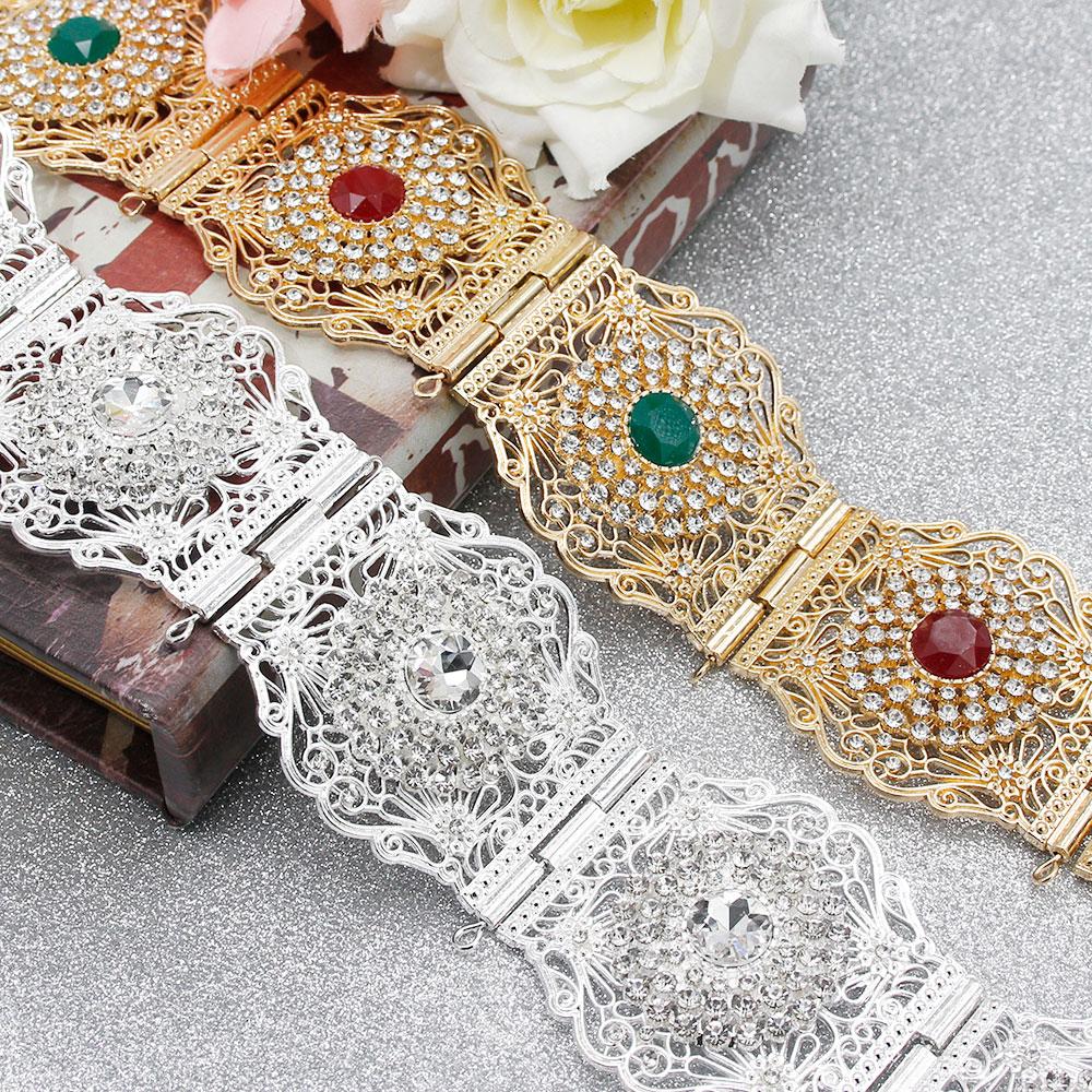 Gold Color Women Dress Belt Bride Wedding Jewelry Crystal Waist Chain Adjust Length