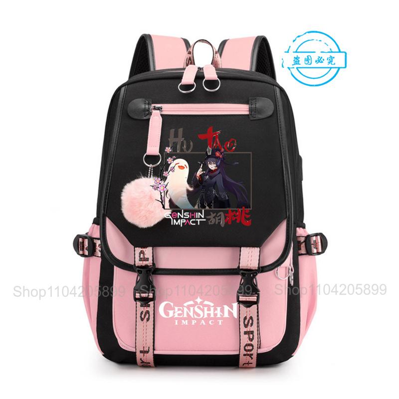Рюкзак Genshin Impact Аниме Mochila Большая Вместимость Школьная Сумка Студенческий Рюкзак Для Девочек Мальчиков Повседневная Школьная Сумка Kawaii Подарок