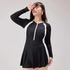 Anti-exposure Women's Long Sleeve Swimsuit Elastic Sports Training Swimsuit  Student