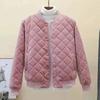 Women's Winter Long-sleeved Solid Color  Warm Jacket Single-breasted Casual Comfortable Baseball Jacket