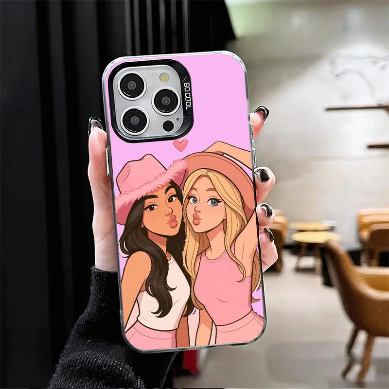 Best Friends Forever Girls Soft Phone Case for iPhone 15 16 17 Pro Max 17Air 16E 14 Plus 13 12 Mini Shockproof Cover Back Shell