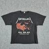 Metallica Kill 'Em All 1983 Тур Винтажный Стиль Репринт Черная Футболка Унисекс