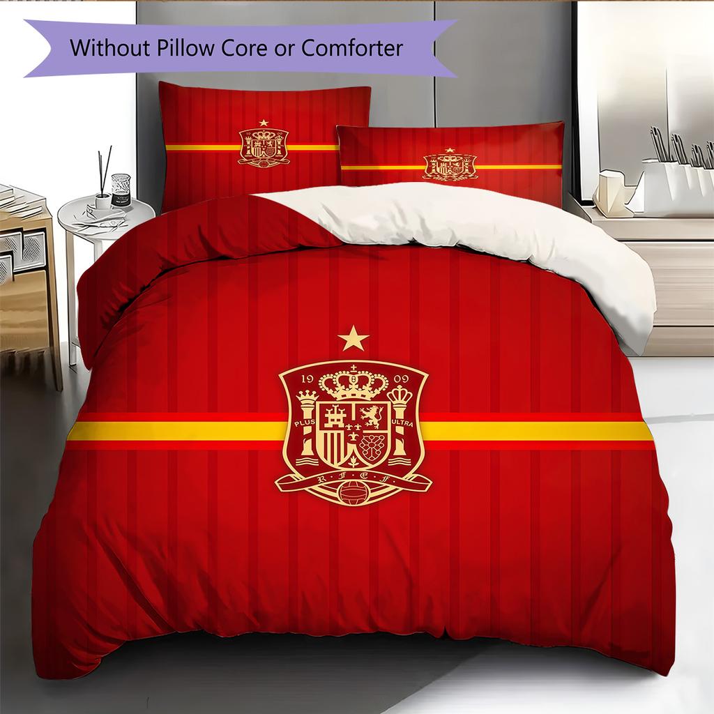 La Roja Pattern Bedding Quilt Set Home Decoration Gift (1 * duvet cover + 2 * pillowcase without core)