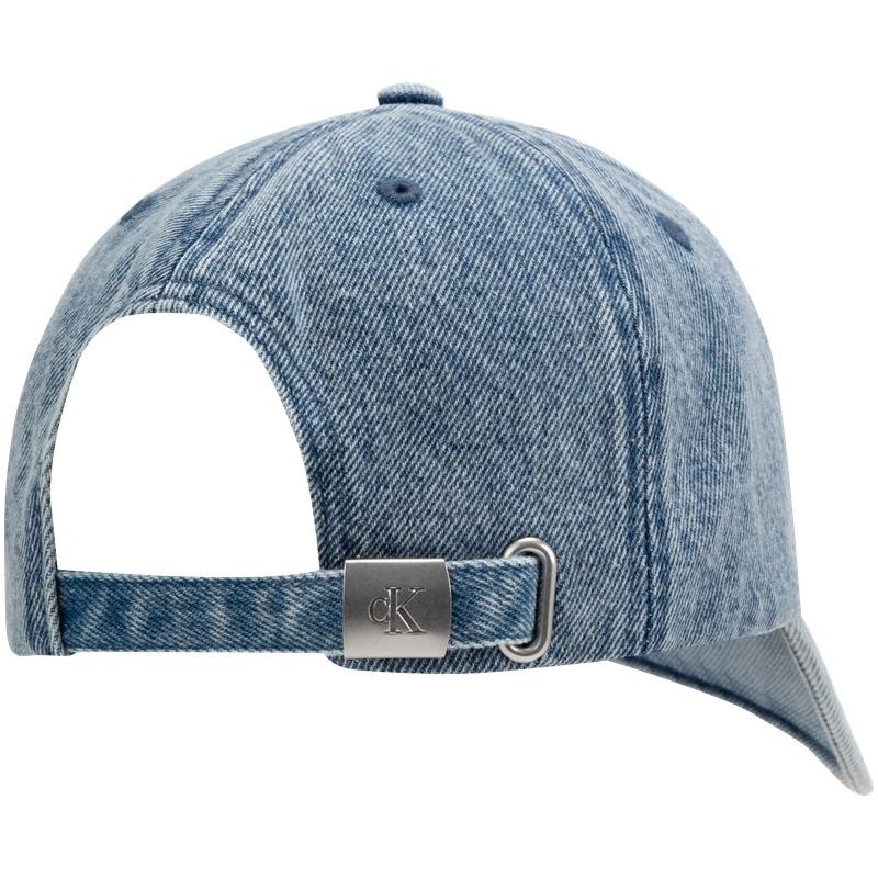 Calvin Klein Embroidered curved brim dome denim cotton peaked cap Unisex couple style light blue HX0335-407