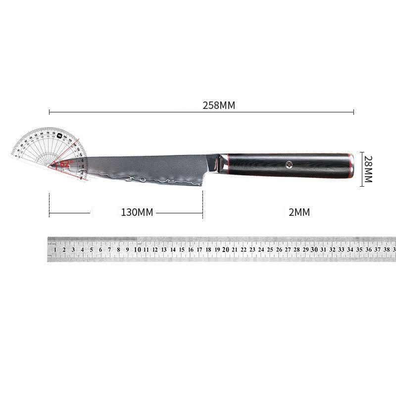 5-дюймовый универсальный нож 3-слойный клинок из плакированной стали Острый тесак для стейка Нож для очистки овощей Барбекю Кухонные ножи Рукоятка G10 Инструменты для приготовления пищи