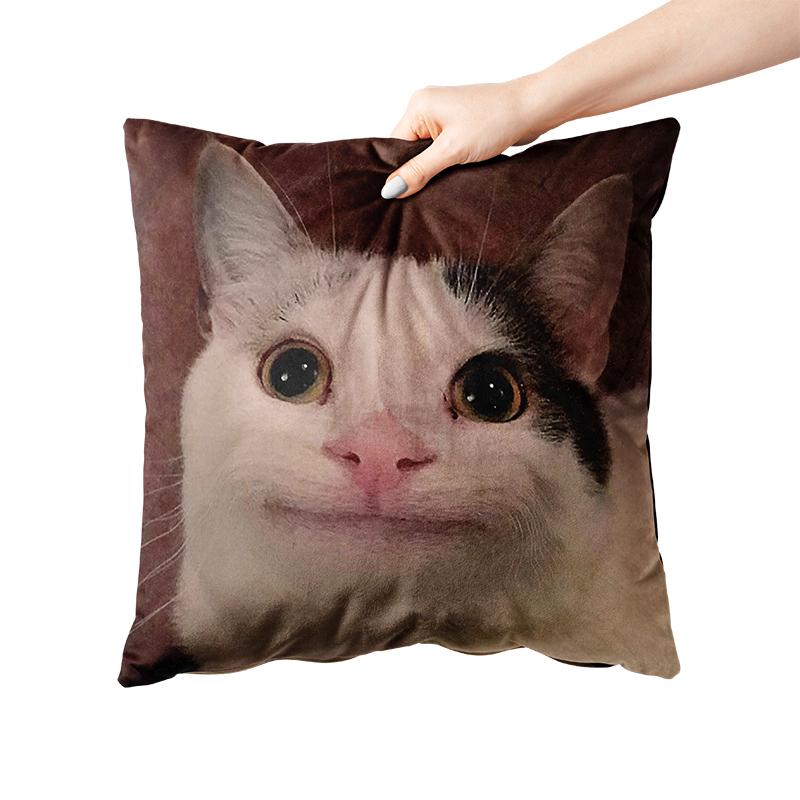 Aertemisi 18'' X 18'' Beluga Cat Funny Meme Square Throw Pillow Cushion Covers Cases Pillowcases 45Cm X 45Cm