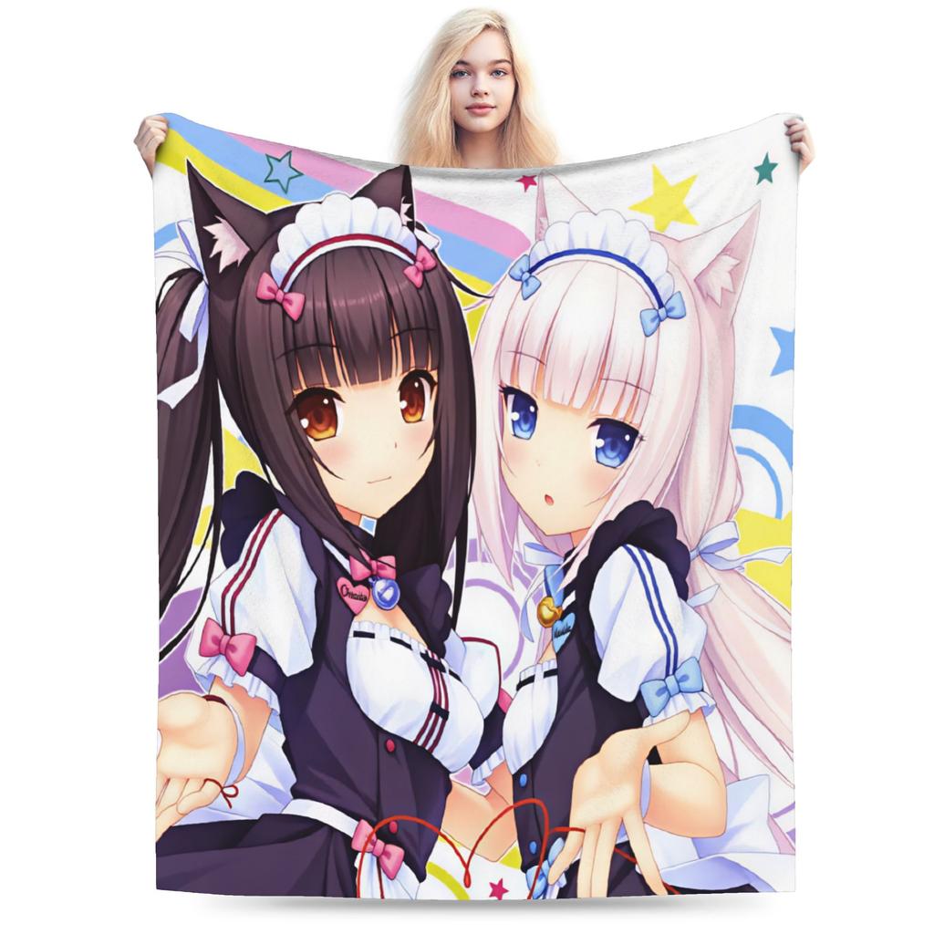 Nekopara Мягкие одеяла Детское плюшевое плед Новинка Диван Кресло Фланелевое покрывало Покрывало для дивана-кровати