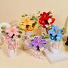 Вязаный Цветочный Букет Ручной Работы Искусственный Вязаный Букет Подсолнух Гвоздика Тюльпан Пушистые Цветы Подарки для Мамы Жены на День Рождения Юбилей