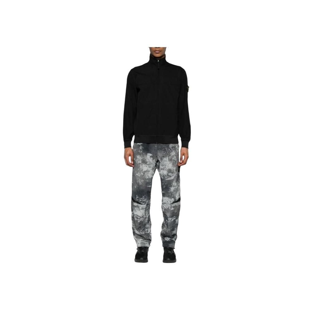 STONE ISLAND Однотонная куртка с воротником на молнии и длинными рукавами Мужские куртки Черный 801562153-V0029