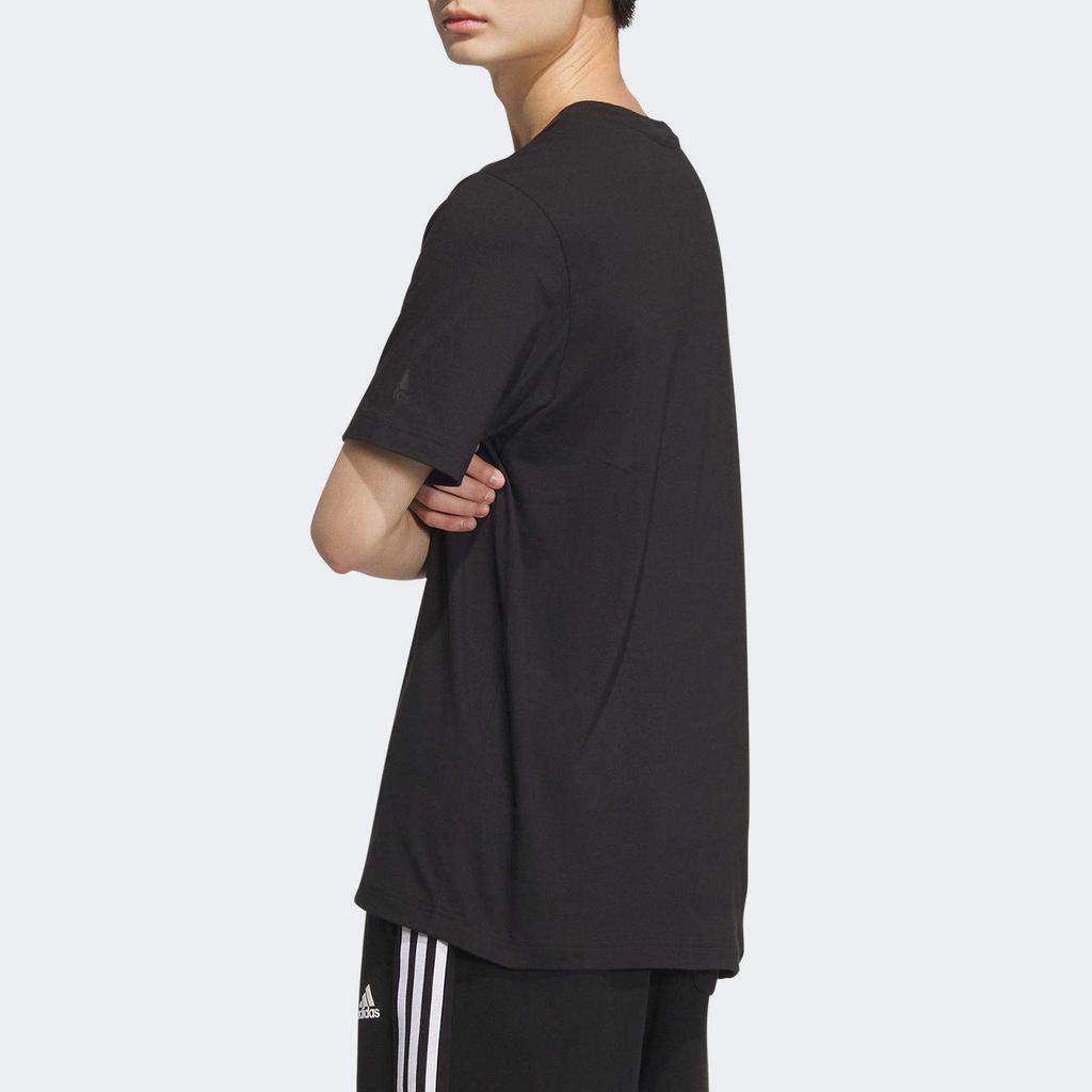 adidas Черная футболка с небольшим линейным логотипом, азиатский размер 'Black' JI9076