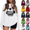 Women's Casual Fashion Print Long Sleeve O-Neck Pullover Top Blouse