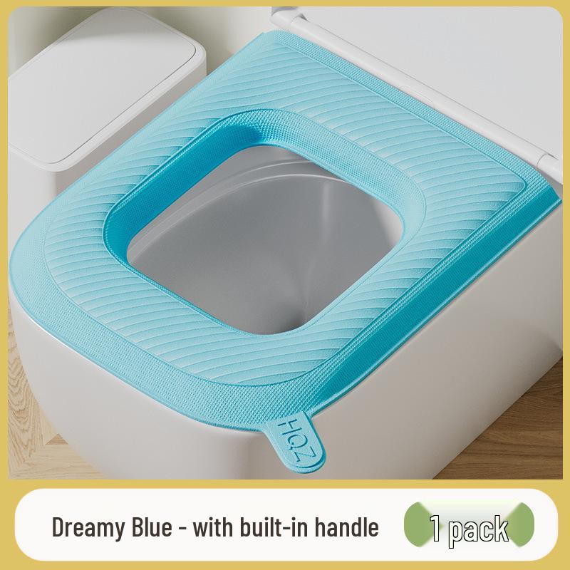 Водонепроницаемая подушка для сиденья унитаза на все сезоны с крышкой и чехлом с утолщенным узором