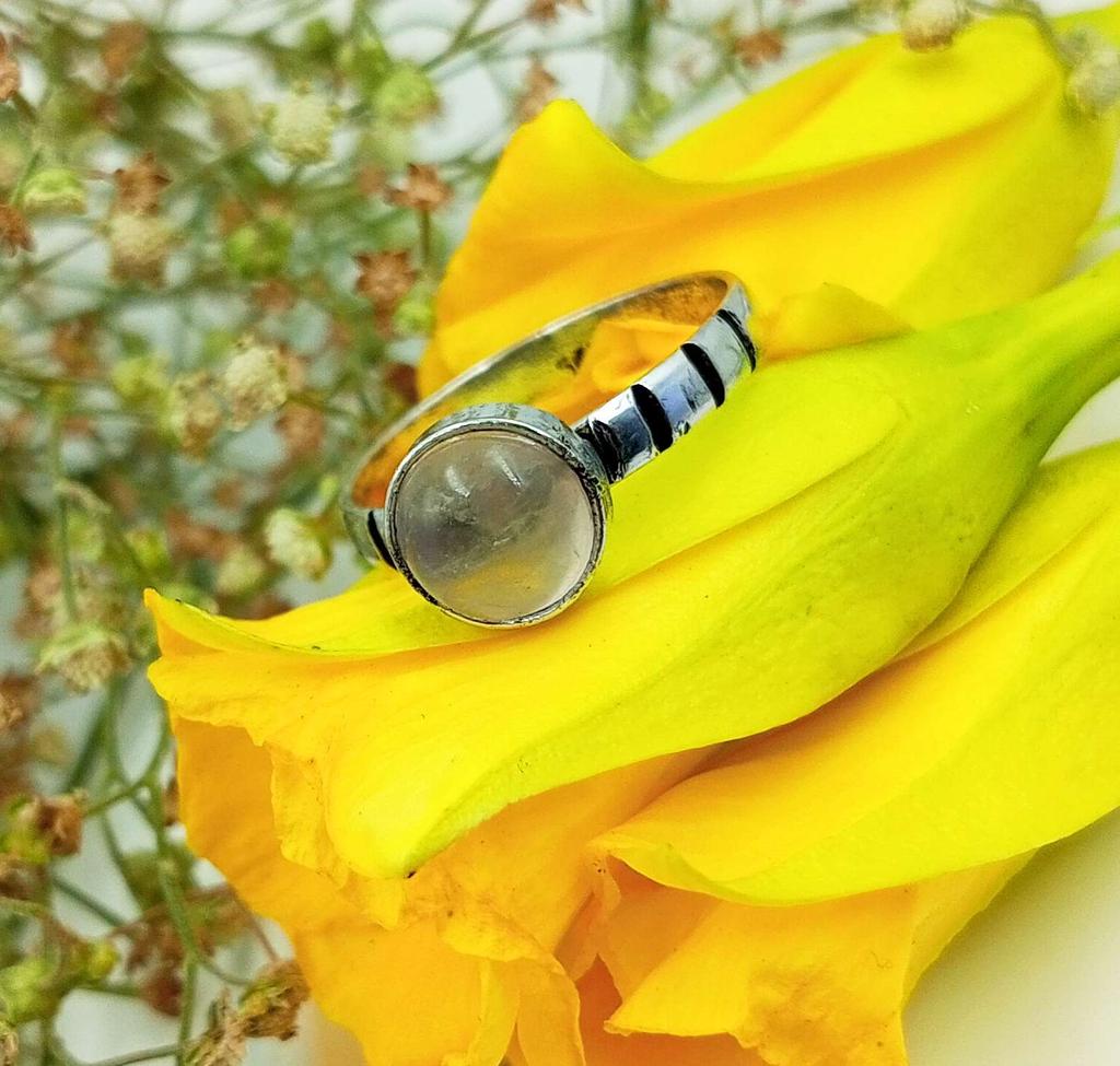 Rose Quartz Gemstone 925 Sterling Silver Plated Ring Jewelry PQY-IJ10856