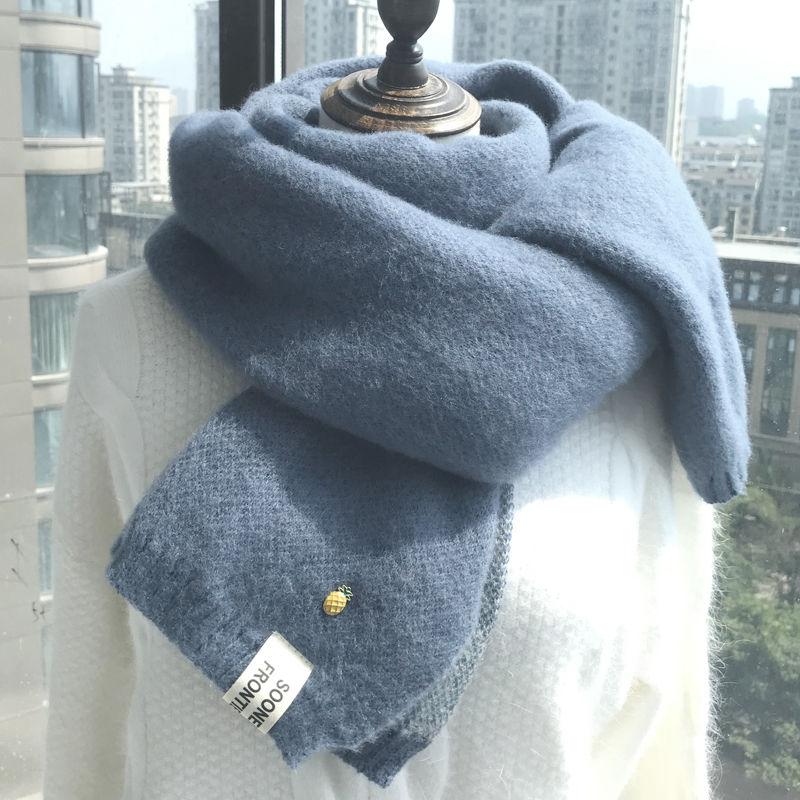 Pineapple Scarf Female Autumn and Winter Models Korean Wild Student Couple Cute Knitted Woolen Thick Warm Scarf