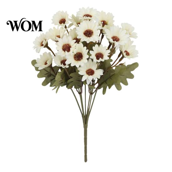 Decorative Silk Flowers for Wedding Artificial Daisy Flowers, Realistic Plastic Floral Arrangements, Reusable Faux Flower Bouquet, Office Maintenance