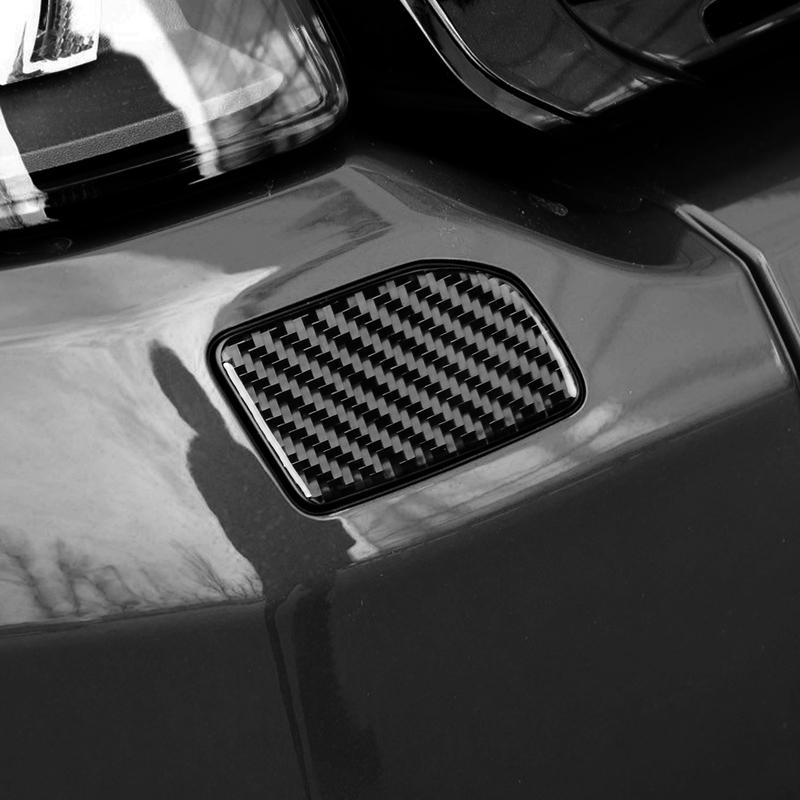 For Land Rover Range Rover Evoque 2012-2018 Real Carbon Fiber Stickers Front Headlight Cleaning Panel Car Accessories Decorative