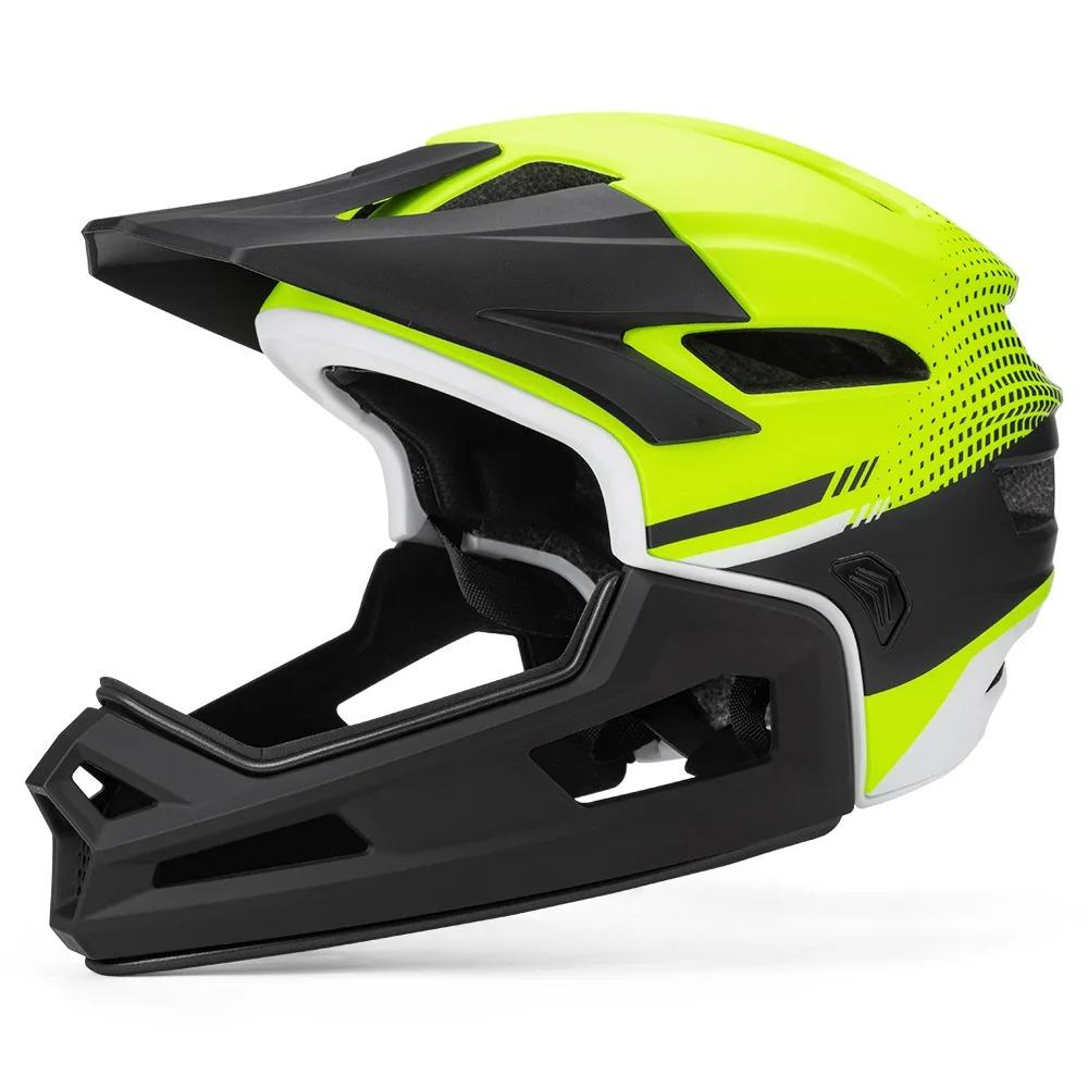 MTB Full Face Bicycle Helmet with Removable Chin Adults Mountain Bike Helmets for Men Women PC+EPS Protection XC Off-road Caps