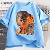 Funny Rock Hyrax Fire Meme Tee Shirt Men Women Stupid T-shirt Ugly Unhinged Tshirt Summer Cotton Opossum Raccoon Tops Oversized