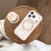 Cute Cartoon Rabbit Magnetic Phone Case For iPhone 15 16 17 Pro Max Sweet Dessert Pattern Shimmer Glitter Clear TPU Shockproof C