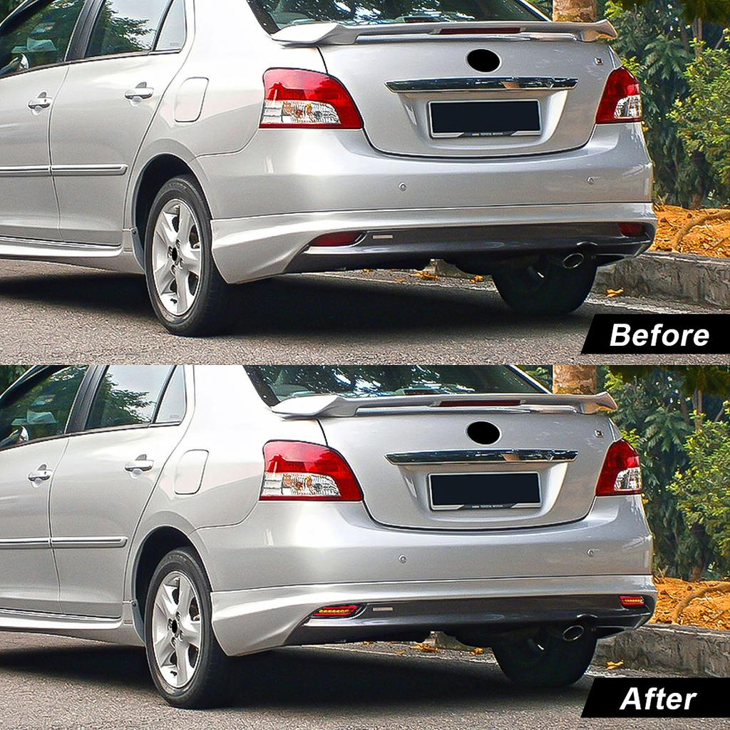 Светодиодный отражатель заднего бампера для Toyota Vios 2008 2009 2010 2011 2012 2013 Анимация запуска Предупреждение Указатели поворота Лампы 12 В