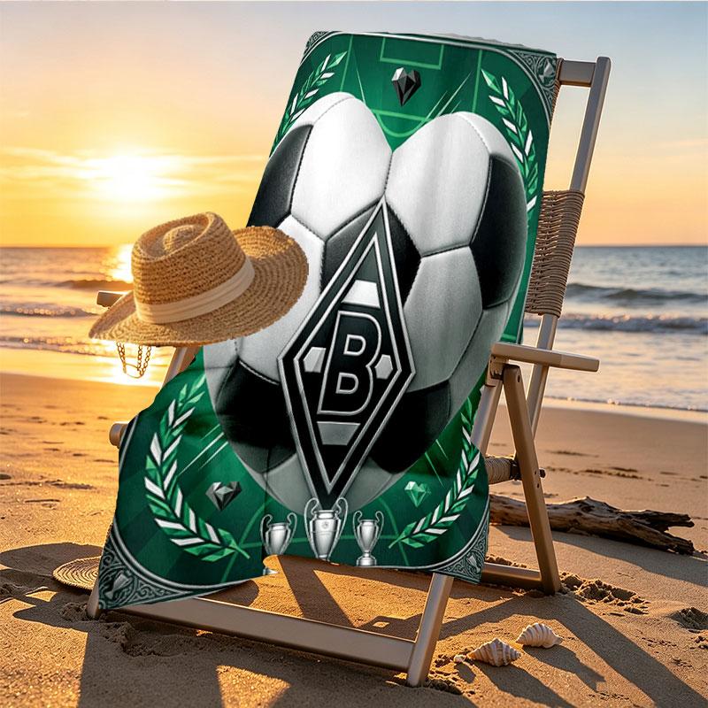 Borussia Monchengladbach Print Beach Towel Design, Soft, Lightweight. for Home Bathroom, Spa, Pool, Yoga, Surfing, Camping, Gift for Family, Friend