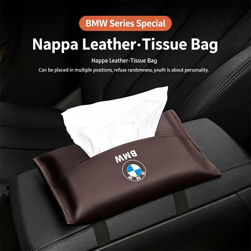 Sticker Car Tissue box Leather Paper Tissue Storage Box For BMW M X5 X6 F30 F34 F10 F20 G20 G30 G01 G02 G05 F15 F16 3 5 7 Series GX6