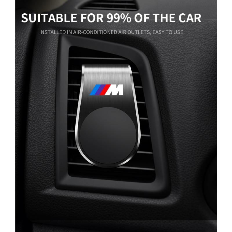 Магнитный держатель для телефона в форме буквы L для BMW - Крепление на воздуховод со стильным дизайном эмблемы