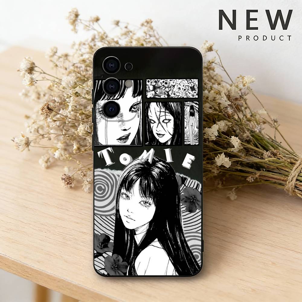 Чехол для телефона HOT Tomie S с комиксами Для Samsung S26,25,24,21,22,23,30,20,Ultra,Plus,Fe,Lite Черный Мягкий чехол