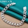 925 Sterling Silver 10Mm Side Chain Bracelet Wedding Party Exquisite Charm Men Gift For Women Fashion Jewelry