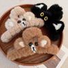 1pc Autumn and Winter Plush Gripper Cute Teddy Bear High-end Hair Clip Women's Back of the Head Large Shark Clip Headband