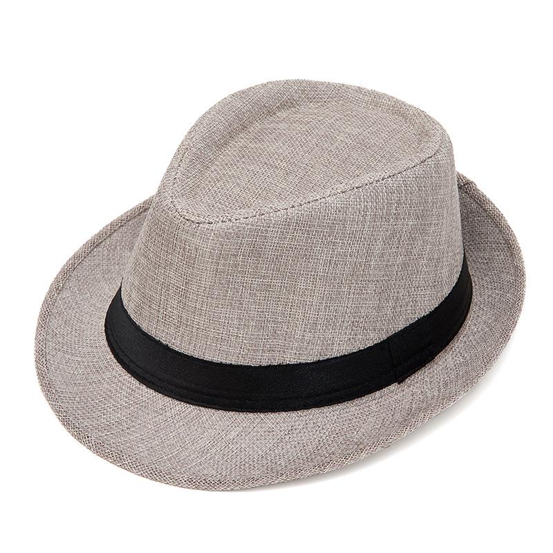 Мужская летняя соломенная шляпа федора от солнца - Уличная солнцезащитная пляжная шляпа-котелок