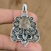 Gift For Her 925 Sterling Silver Natural Golden Rutile Gemstone Jewelry Pendant
